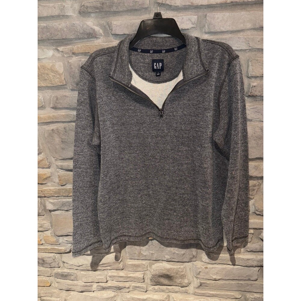 GAP men's long sleeve half-zip mock neck pullover sweater Size Large